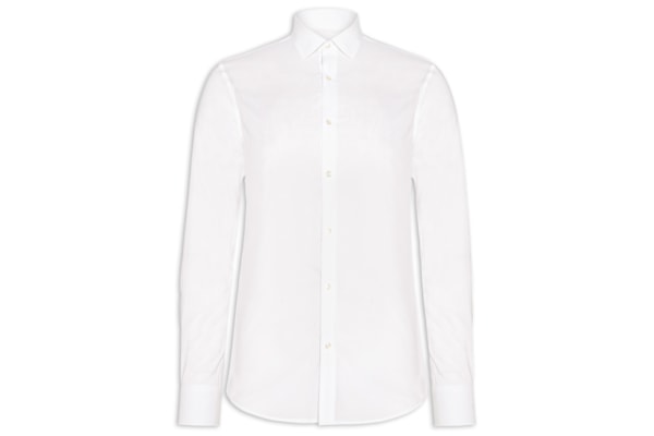 Camisa Masculina Social Manga Longa Slim Fit - Branco