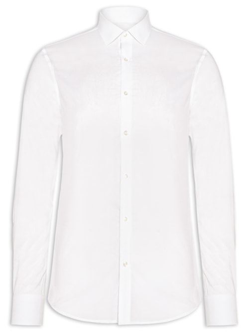 Camisa Masculina Social Manga Longa Slim Fit – Branco