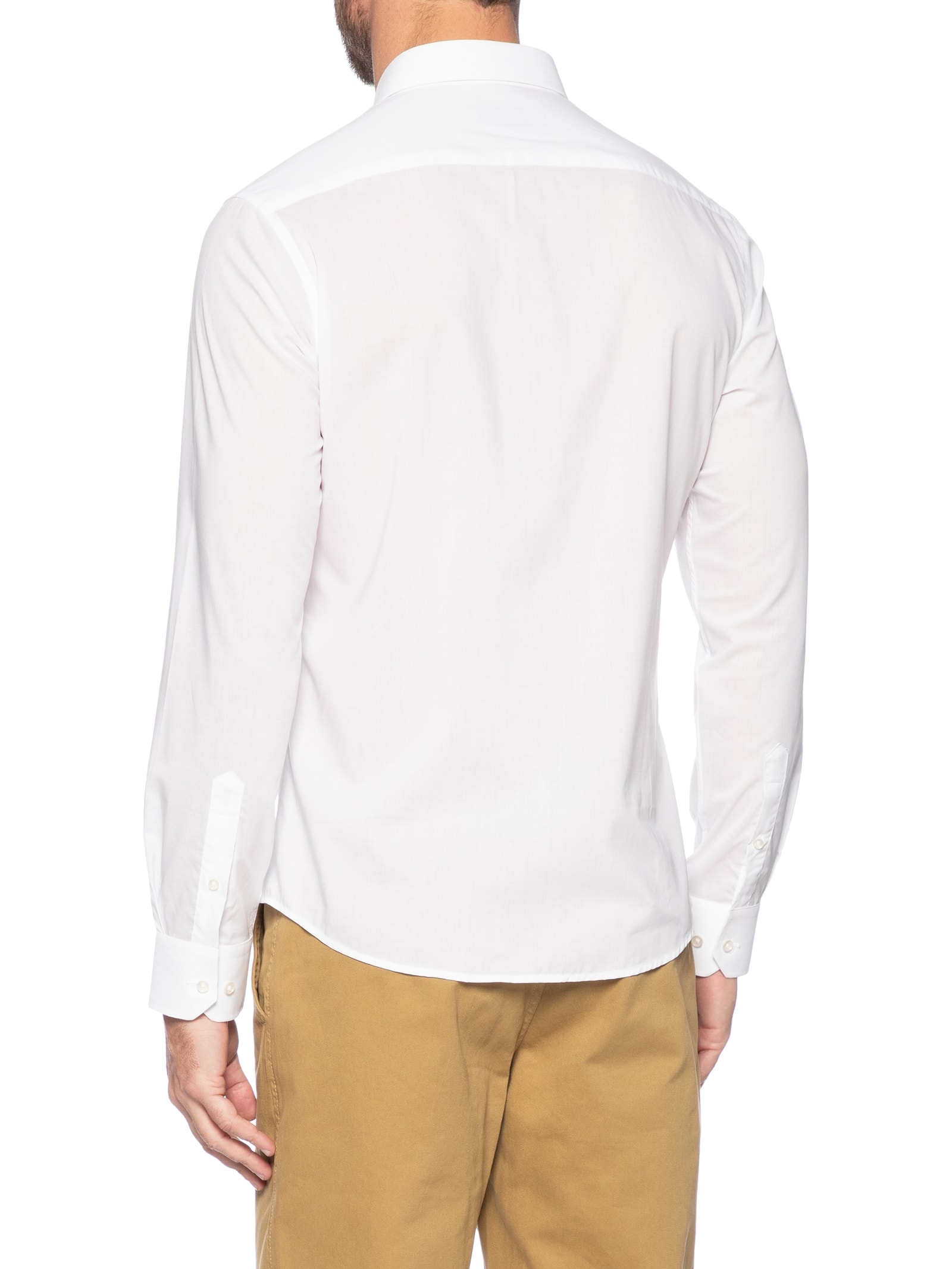 Camisa Masculina Social Manga Longa Slim Fit Branco '2 Essential