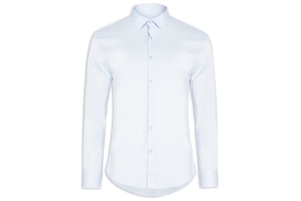 Camisa Masculina Social Manga Longa Tecnológico Premium - Azul