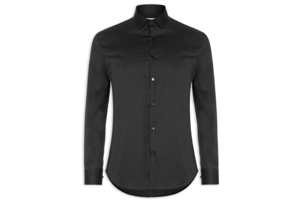 Camisa Masculina Social Manga Longa Tecnológico Premium - Preto