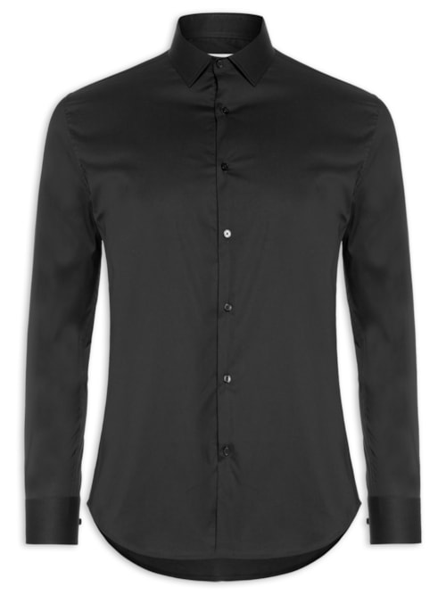 Camisa Masculina Social Manga Longa Tecnológico Premium – Preto