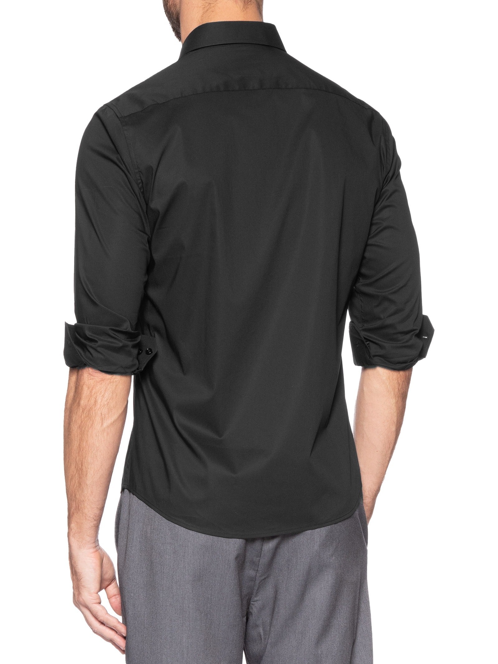 Camisa Masculina Social Manga Longa Tecnológico Premium Preto '2 Essential