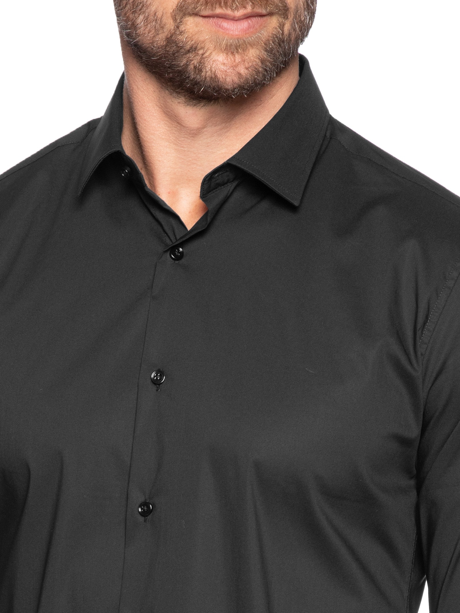 Camisa Masculina Social Manga Longa Tecnológico Premium Preto '2 Essential