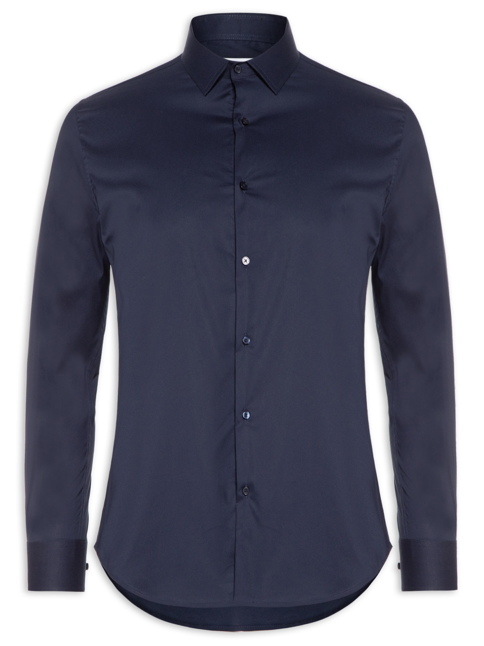 Camisa Masculina Social Ml Tech Work Premium Azul '2 Essential