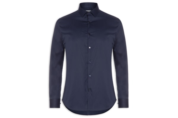 Camisa Masculina Social Ml Tecnológico Work Premium - Azul