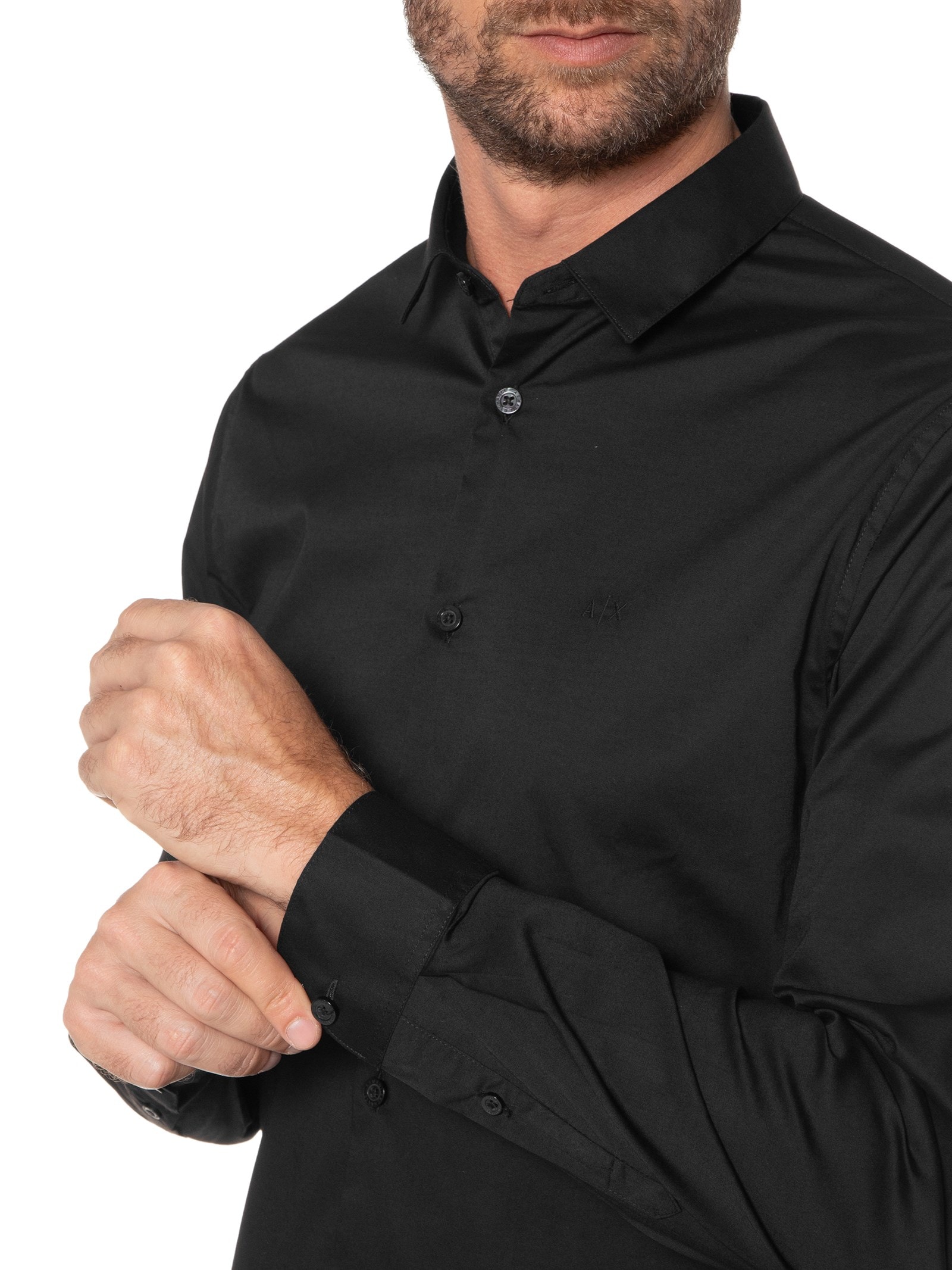 Armani Exchange - Camisa Masculina Social - Preto