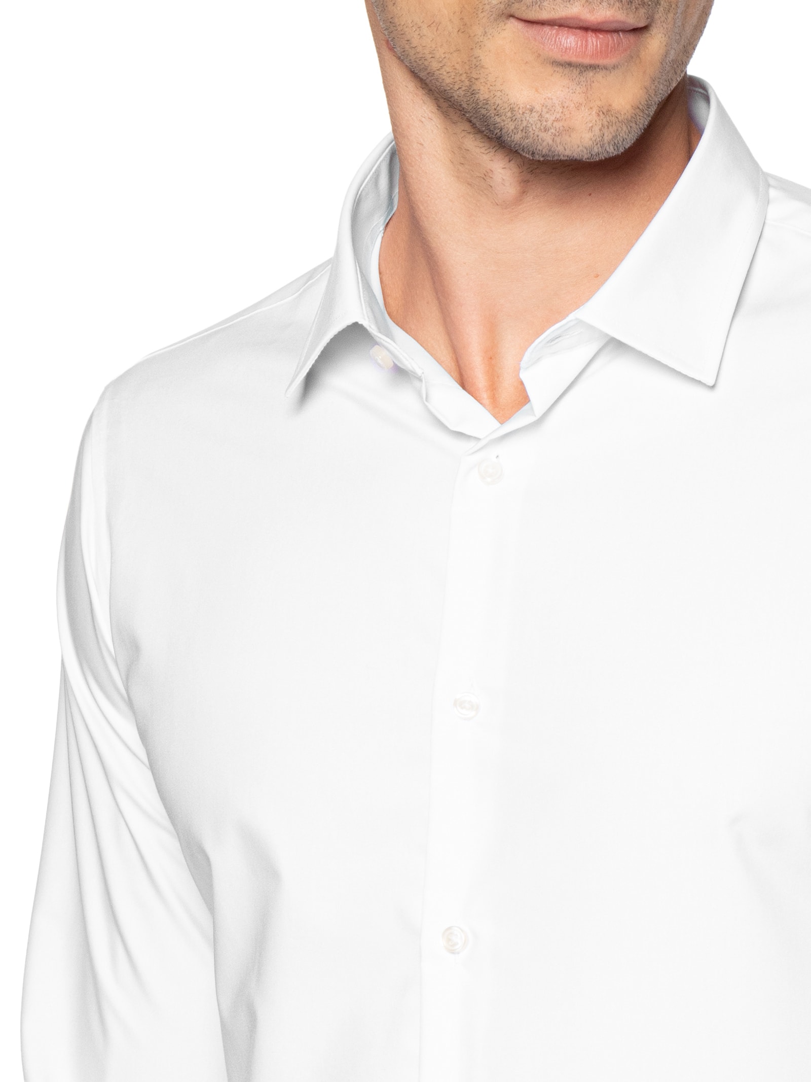 Camisa Masculina Social Regular Fit Algodão E Modal Branco '2 Essential