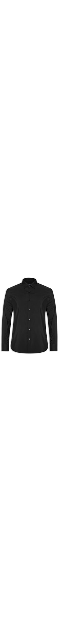 Camisa Masculina Social Regular Fit Algodão E Modal - Preto