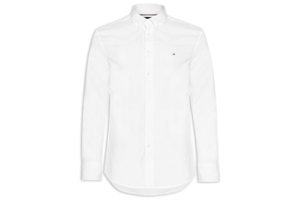 Camisa Masculina Social Regular Fit Core Flex Em Algodão Orgânico - Branco