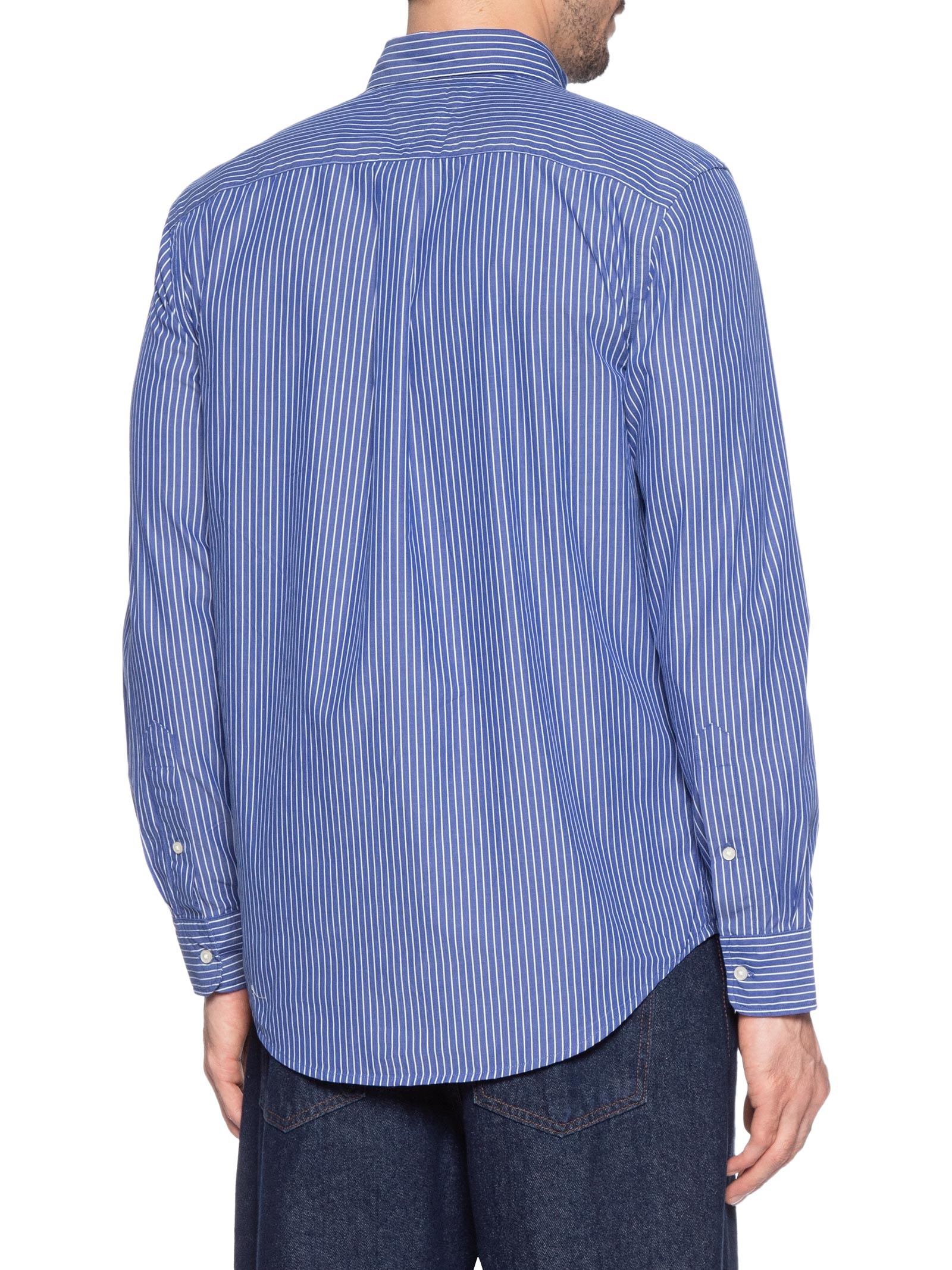 Camisa Masculina Social Regular Fit Em Popline Estampada Azul Tommy Hilfiger