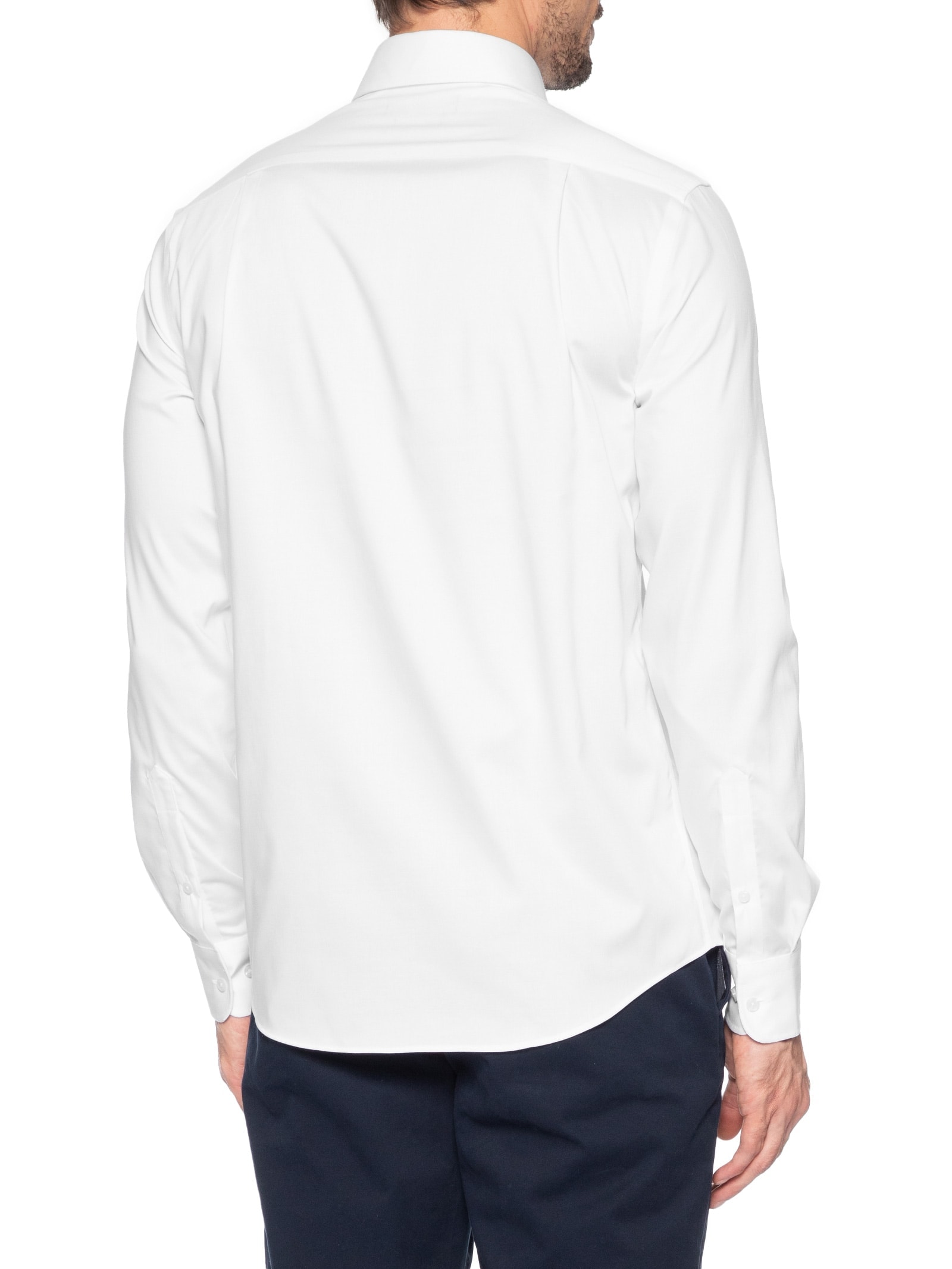 Camisa Masculina Social Regular Fit Logo No Peito Stretch Branco Tommy Hilfiger