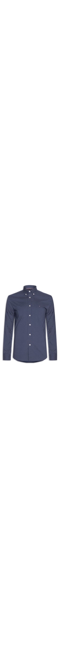 Camisa Masculina Social Regular Fit Mini Print Em Algodão - Azul