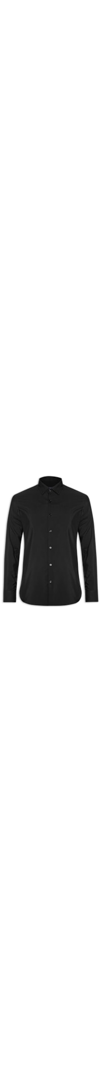 Camisa Masculina Social Slim Fit Algodão E Modal - Preto