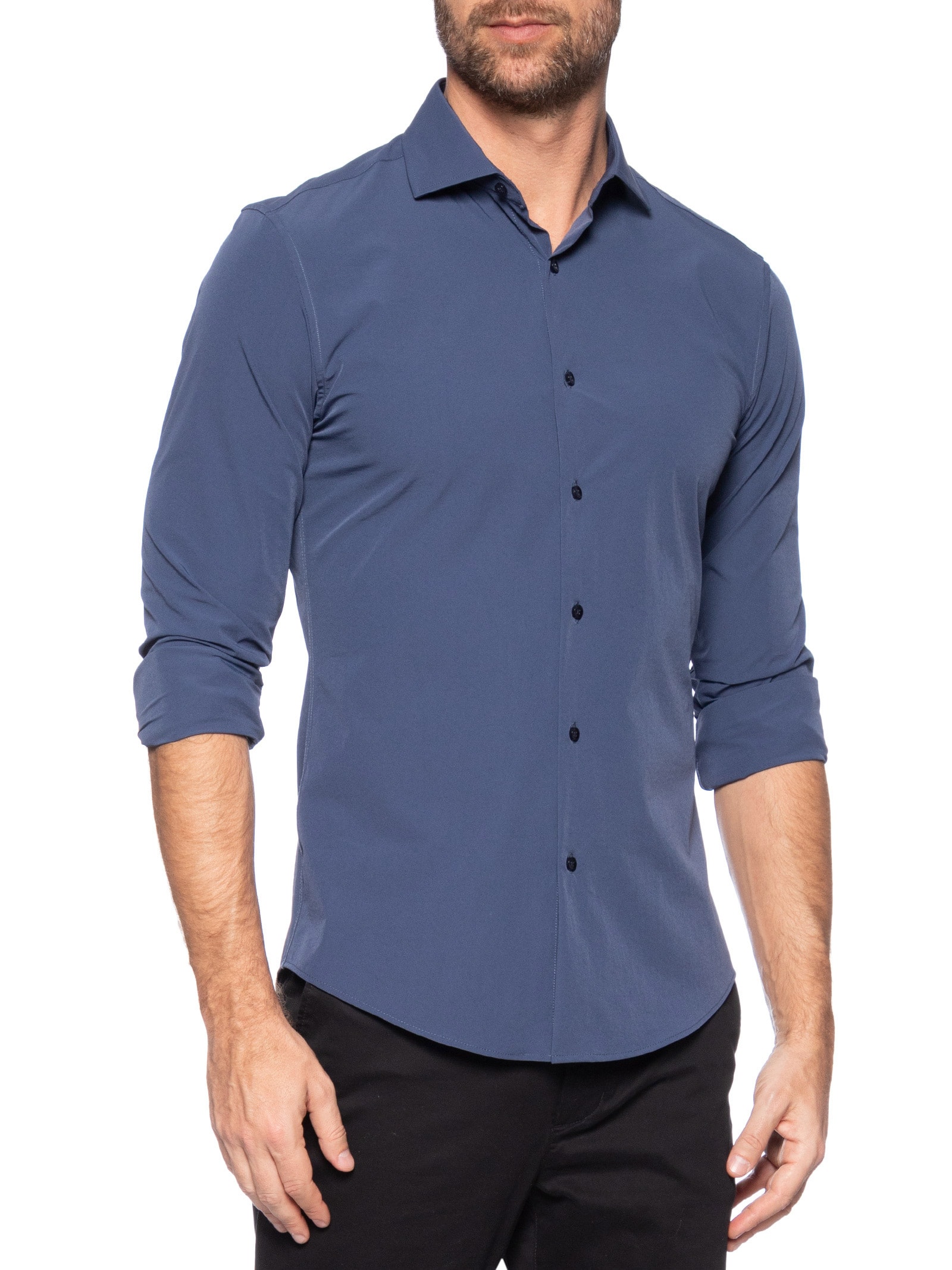 Camisa Masculina Social Slim Fit Azul  '2 Essential
