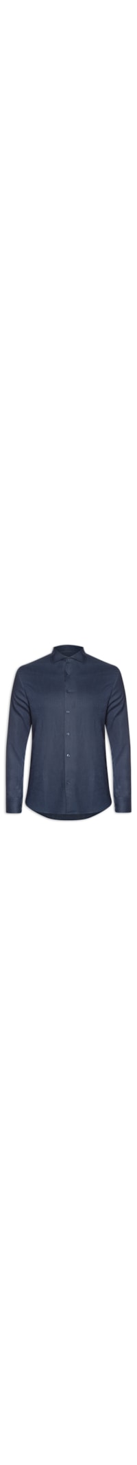 Camisa Masculina Social Slim Fit Blend Linho - Azul