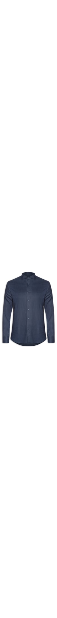 Camisa Masculina Social Slim Fit Blend Linho - Azul