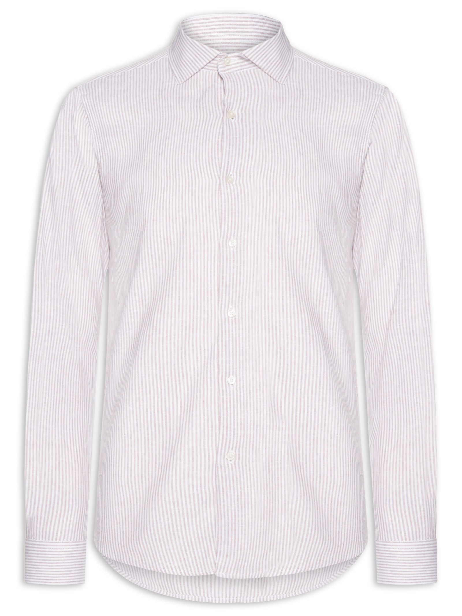 Camisa Masculina Social Slim Fit Blend Linho Bege '2 Essential