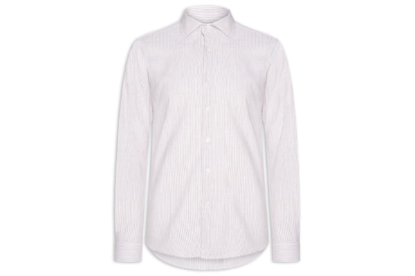 Camisa Masculina Social Slim Fit Blend Linho - Bege