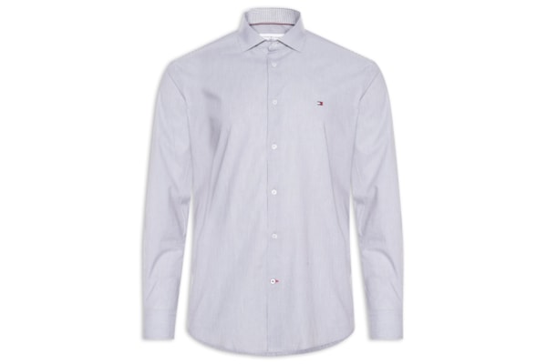 Camisa Masculina Social Slim Fit Listras - Azul