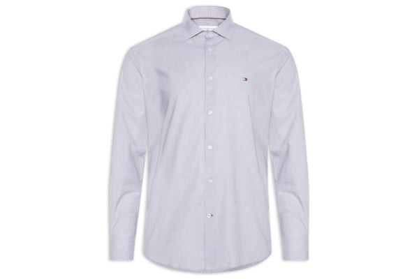 Camisa Masculina Social Slim Fit Listras - Azul