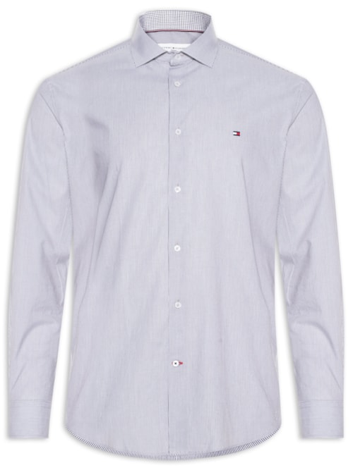 Camisa Masculina Social Slim Fit Listras – Azul