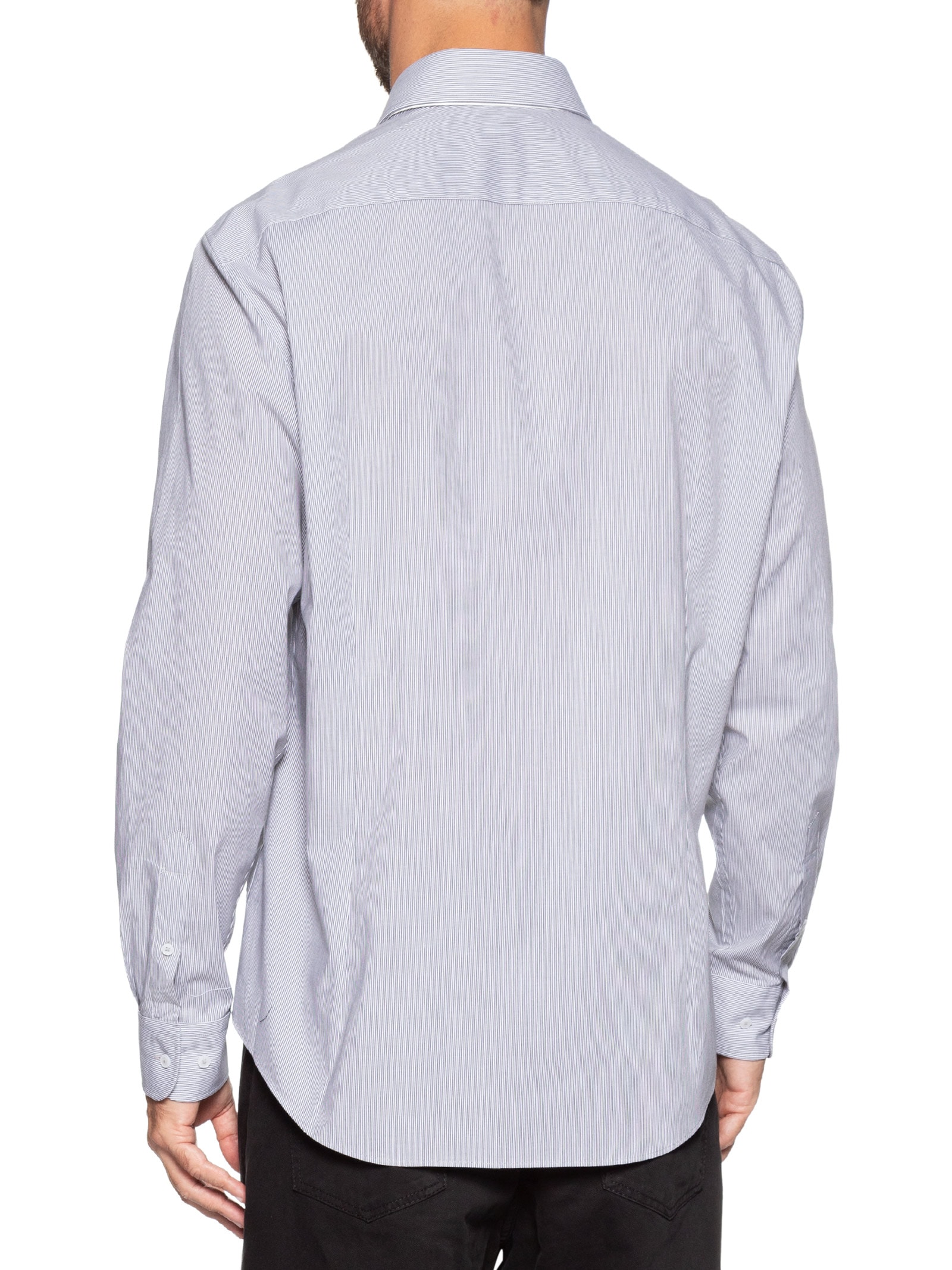 Camisa Masculina Social Slim Fit Listras Preto Tommy Hilfiger