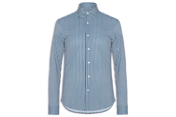 Camisa Masculina Social Slim Fit Tech Dots Respirável - Azul