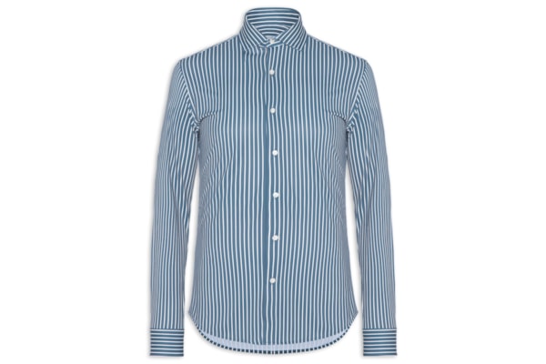 Camisa Masculina Social Slim Fit Tech Dots Respirável - Azul