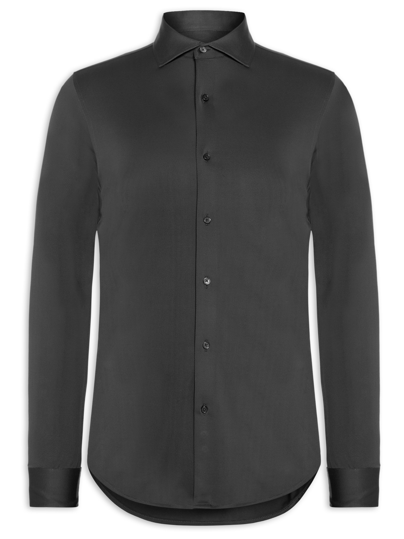 Camisa Masculina Social Slim Fit Tech Dots Respirável Preto '2 Essential