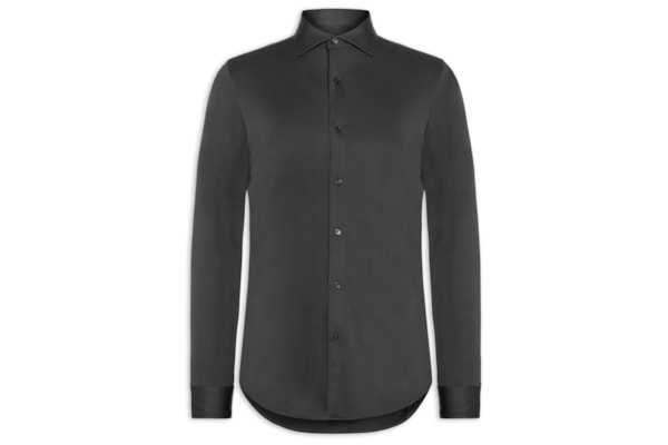 Camisa Masculina Social Slim Fit Tech Dots Respirável - Preto