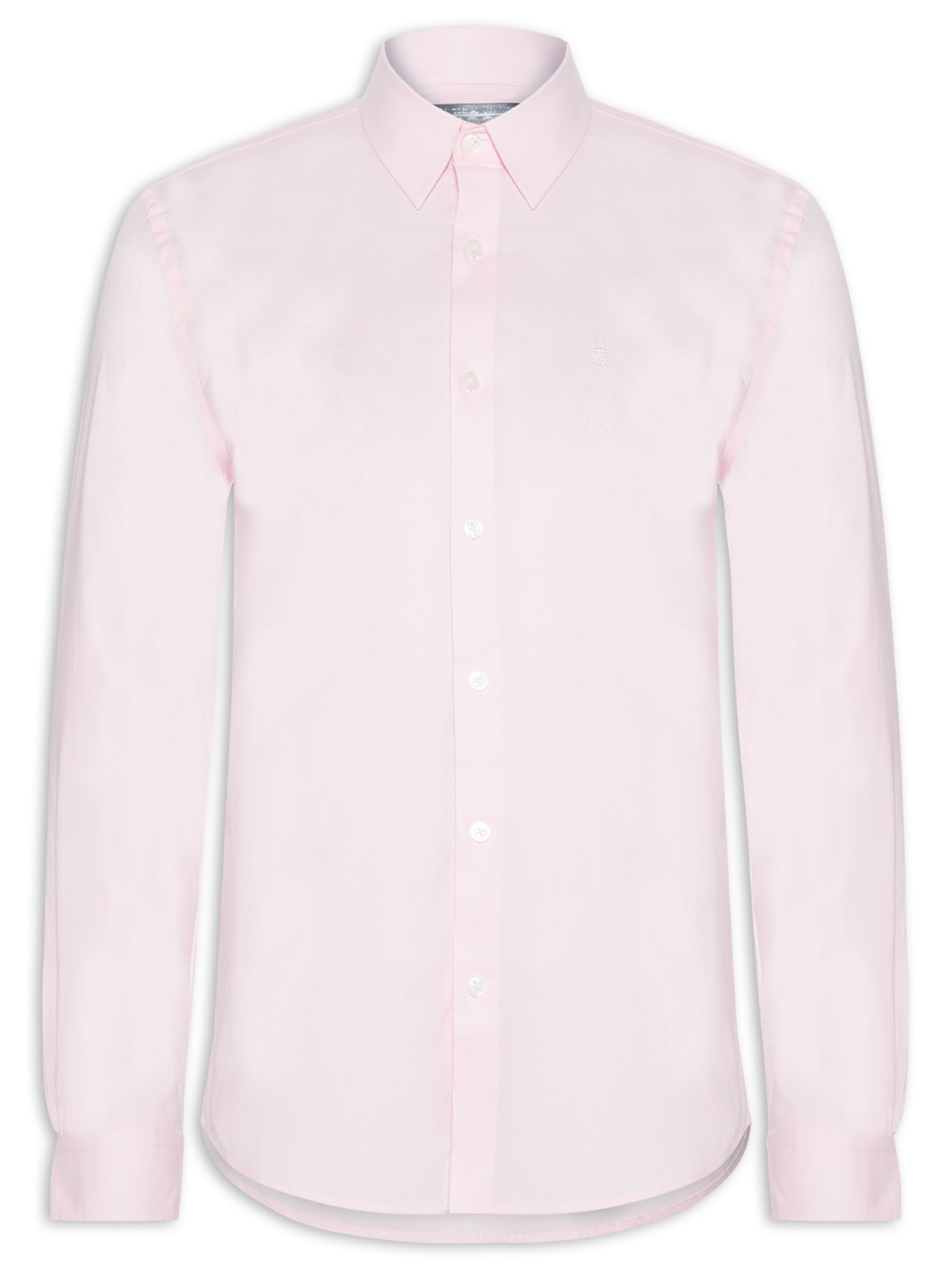 Camisa Masculina Social Slim Fit Tricoline Com Elastano Rosa Sergio K