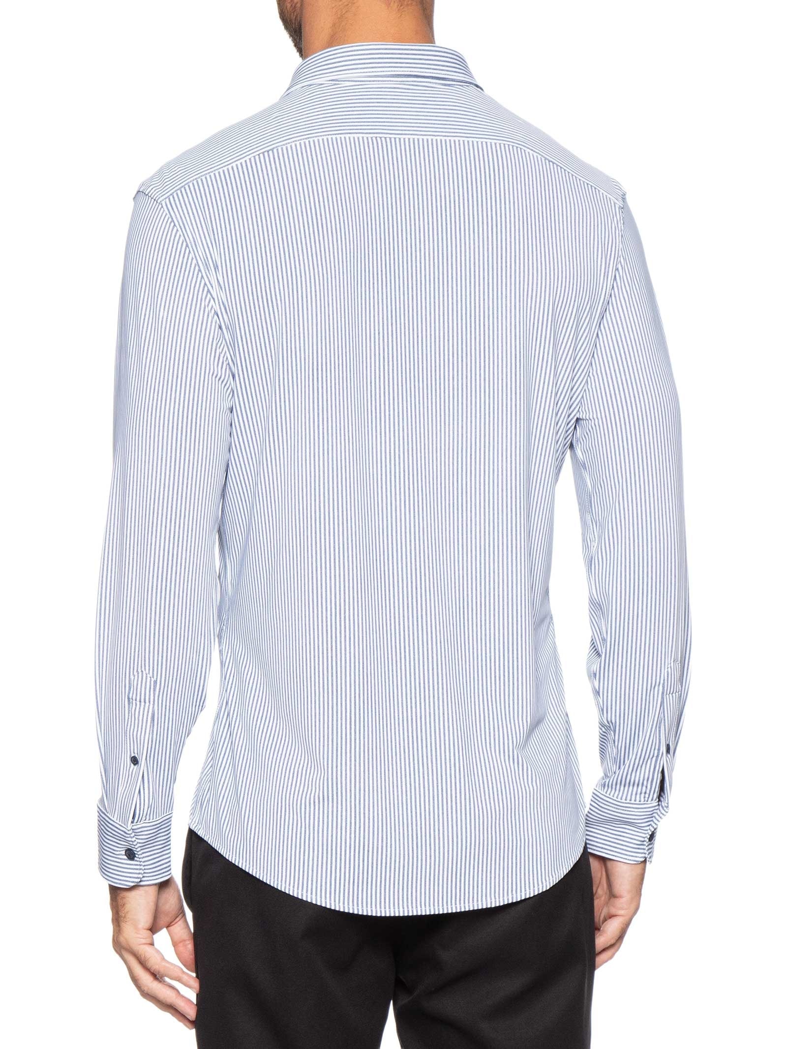 Camisa Masculina Social Tech Azul '2 Essential
