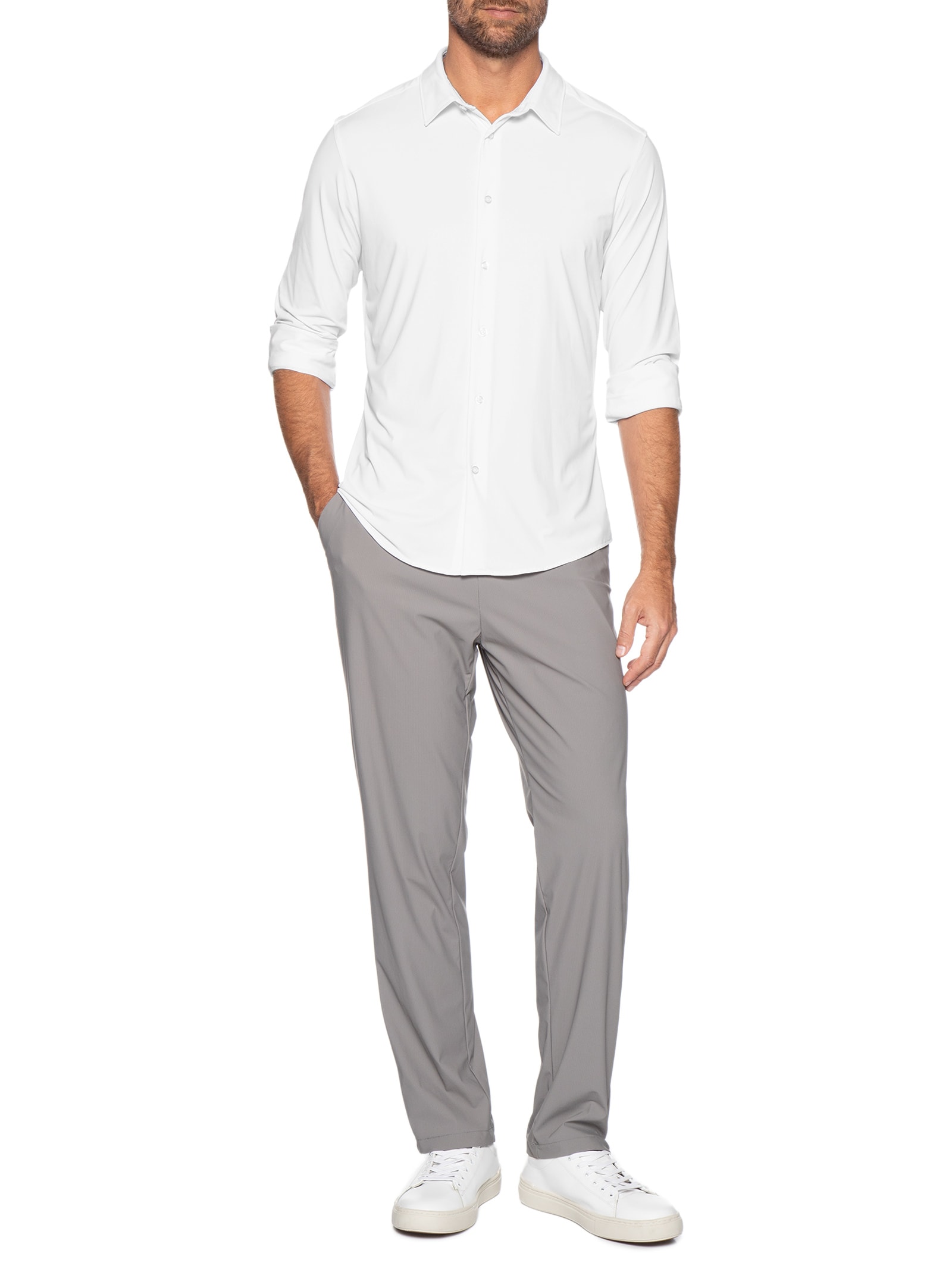 Camisa Masculina Social Tech Branco '2 Essential