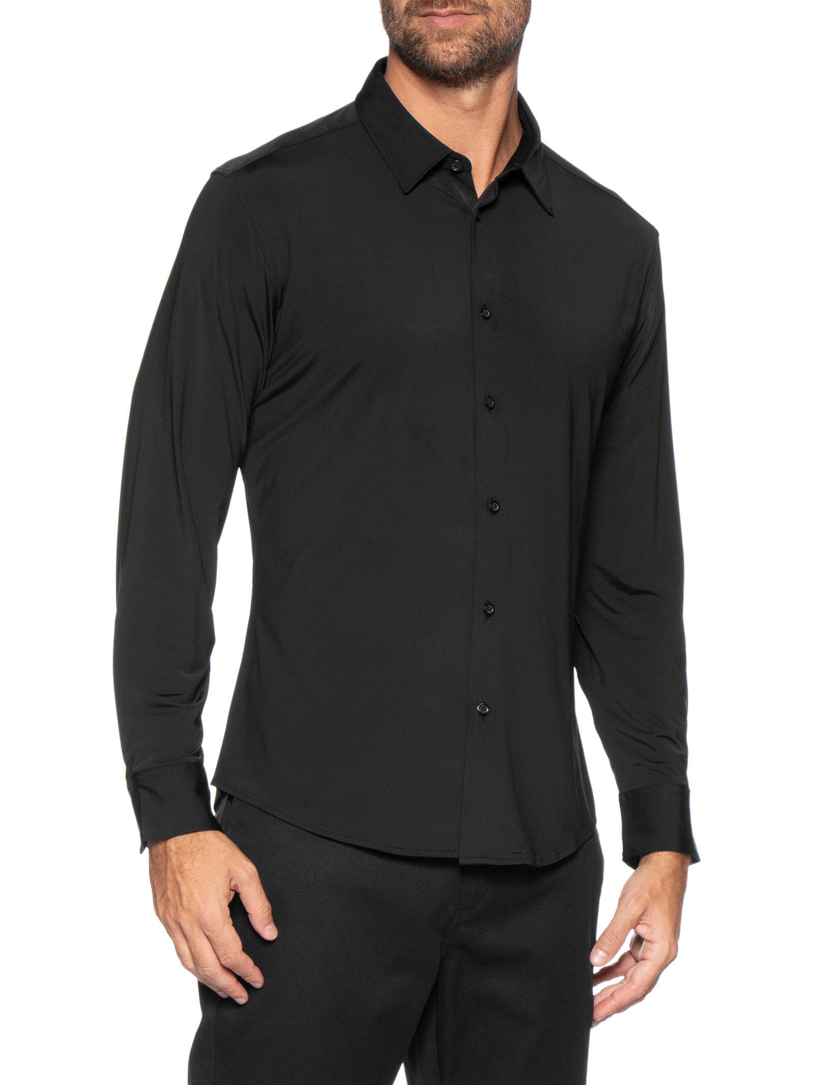 Camisa Masculina Social Tech Preto '2 Essential