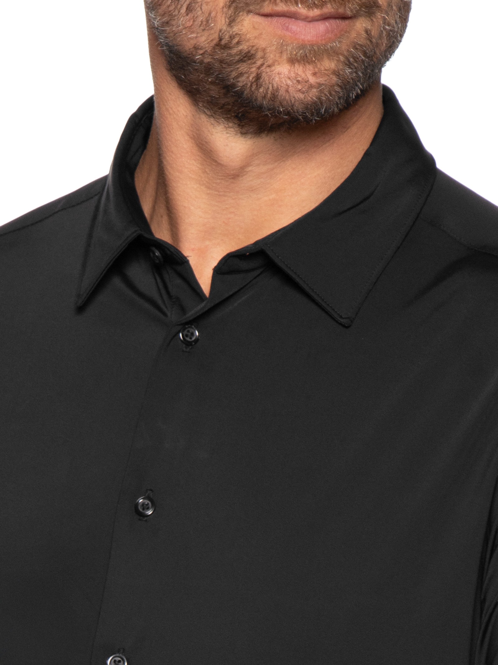 Camisa Masculina Social Tech Preto '2 Essential