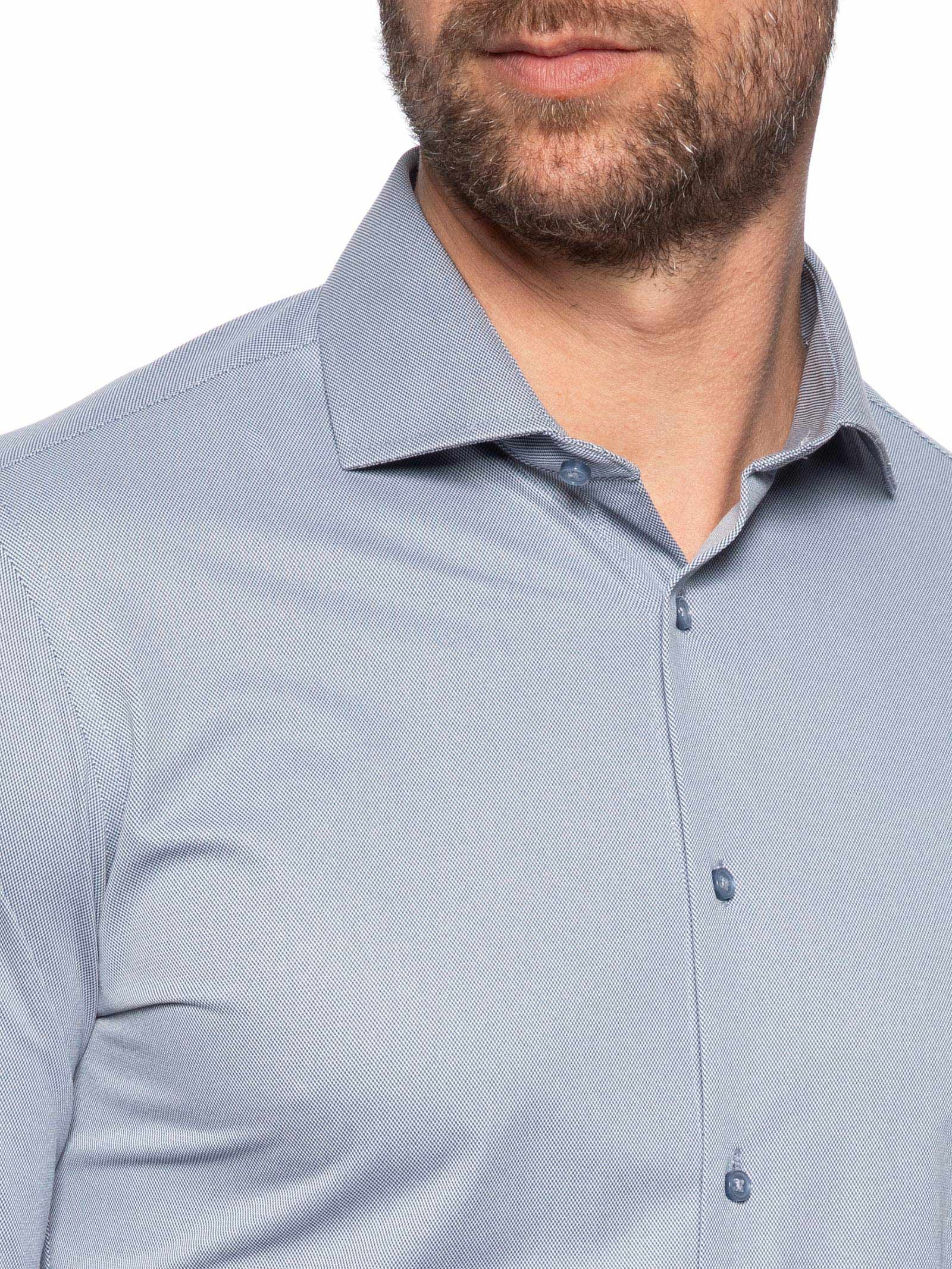 Camisa Masculina Social Tecnologica Manga Longa Azul '2 Essential