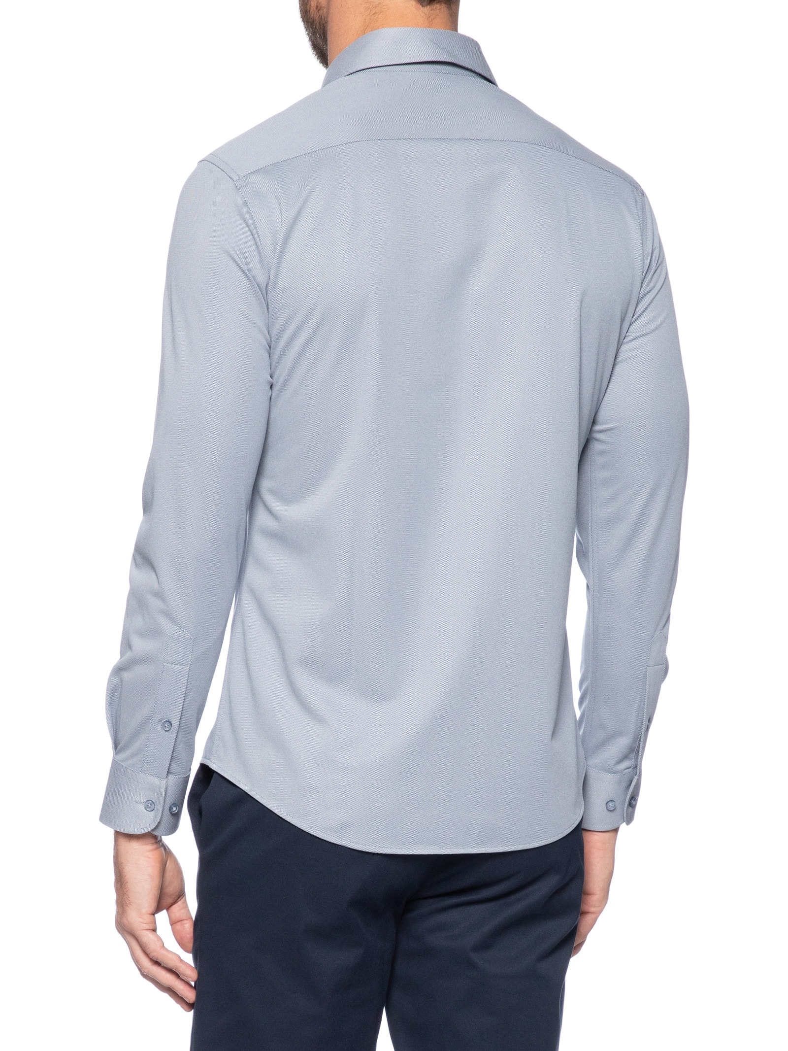 Camisa Masculina Social Tecnológico Manga Longa Azul '2 Essential