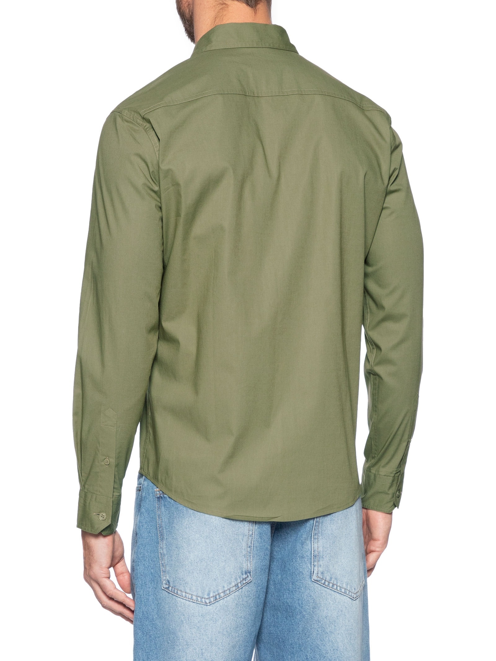 Camisa Masculina Standard Fit Com Bolso Em Algodão Verde Levi's