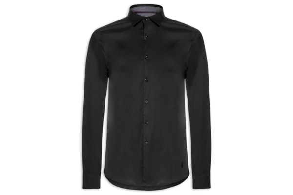 Camisa Masculina Stretch Fio 60 - Preto