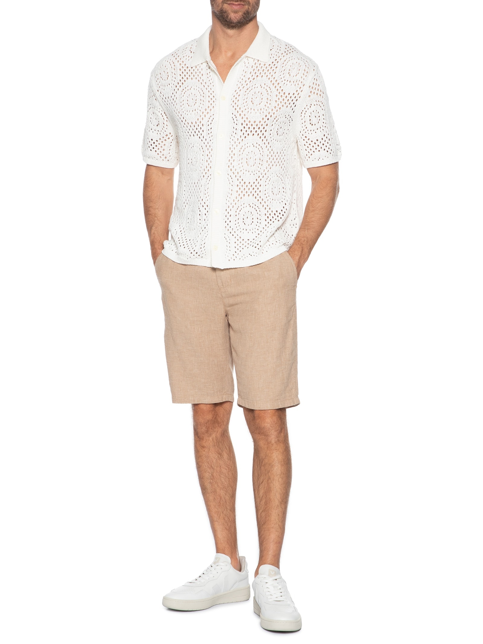 Camisa Masculina Sweater Camp Shirt Tricot Off White Levi's