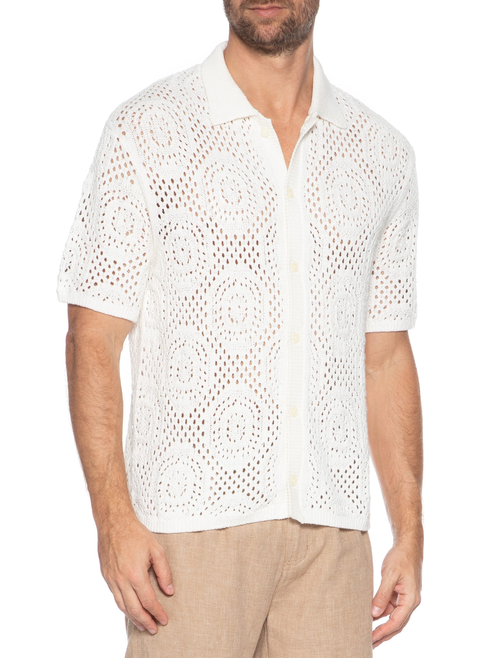 Camisa Masculina Sweater Camp Shirt Tricot Off White Levi's