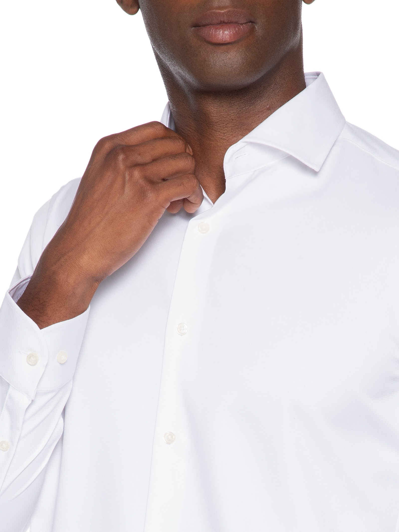 Camisa Masculina Tech Fibra De Bambu Slim Fit Branco '2 Essential