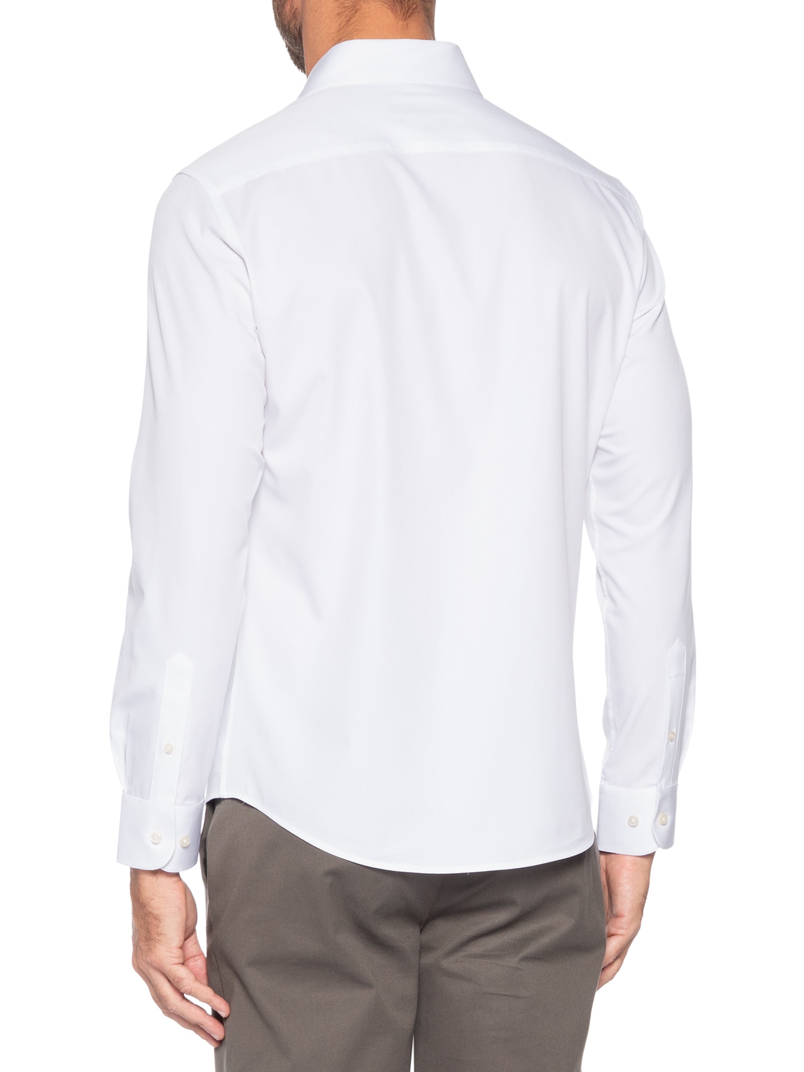 Camisa Masculina Tech Fibra De Bambu Slim Fit Branco '2 Essential