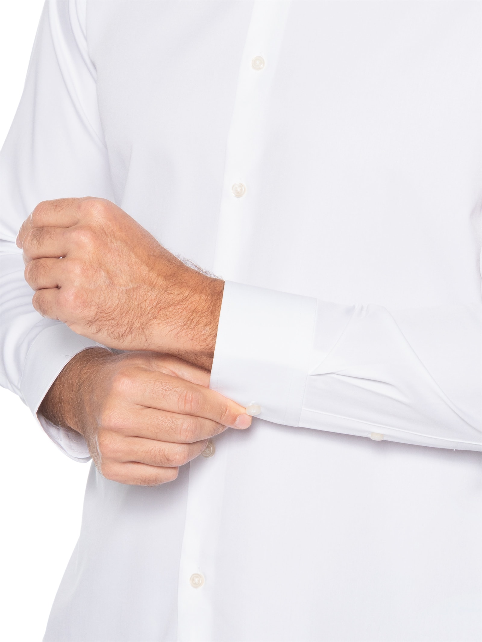 Camisa Masculina Tech Fibra De Bambu Slim Fit Branco '2 Essential