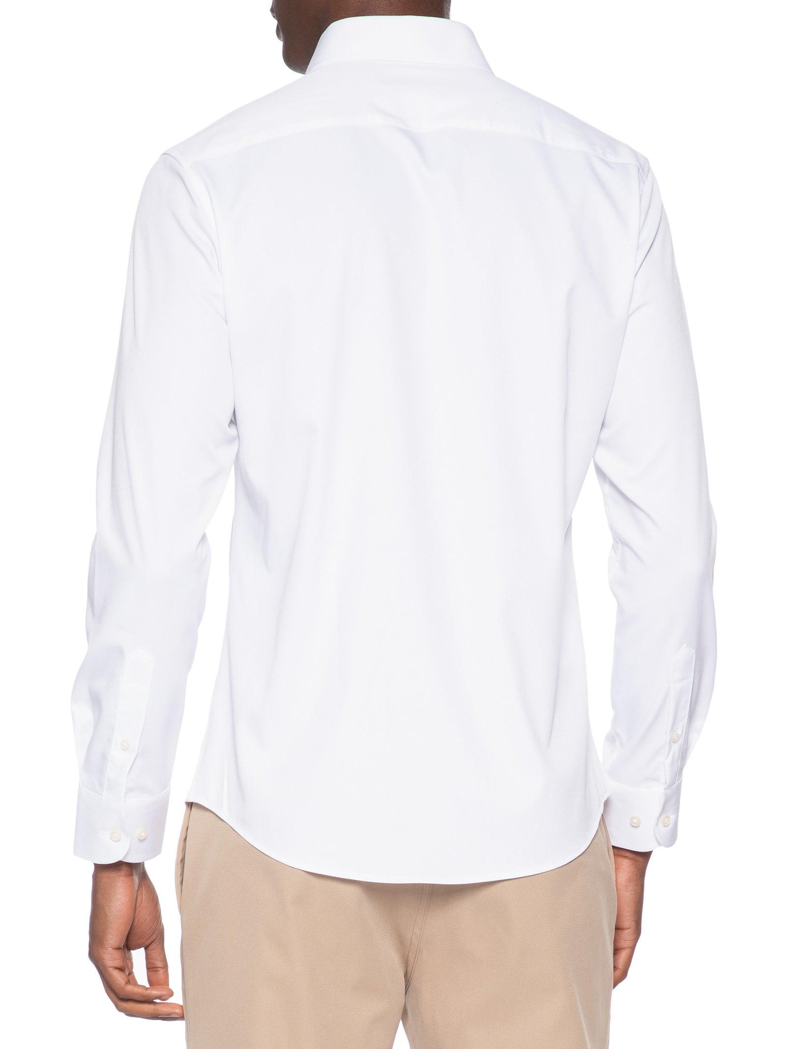 Camisa Masculina Tech Fibra De Bambu Slim Fit Branco '2 Essential