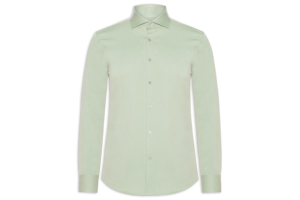 Camisa Masculina Tech Fibra De Bambu Slim Fit - Verde