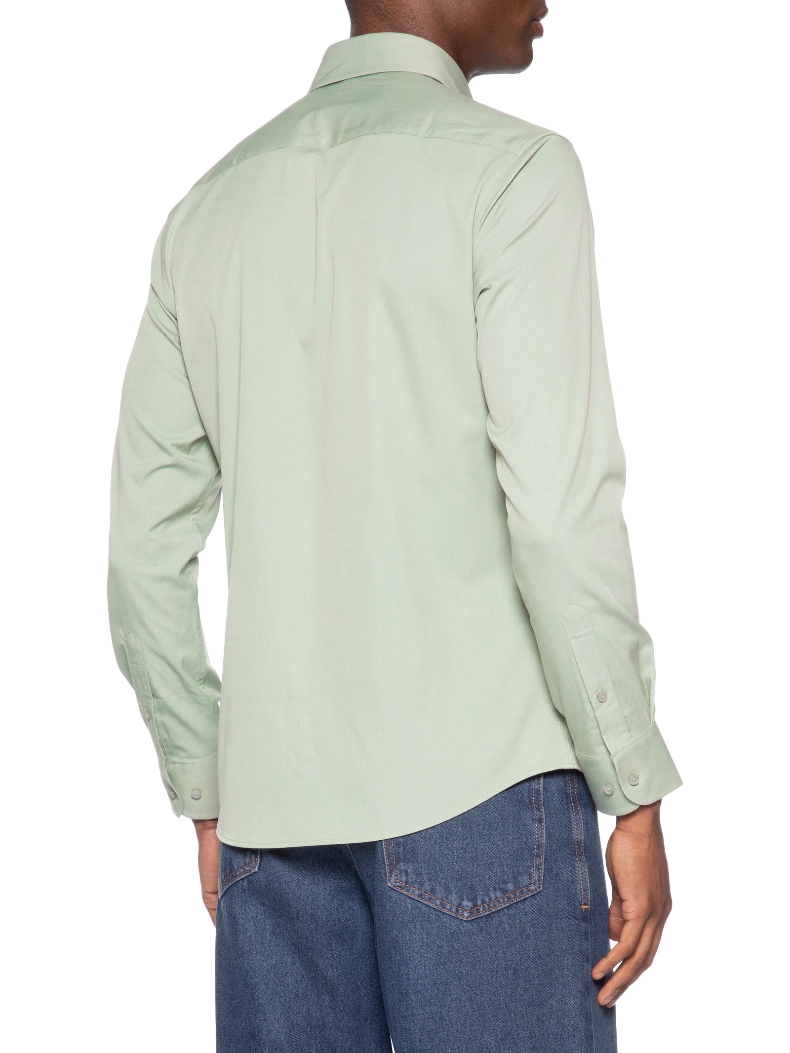 Camisa Masculina Tech Fibra De Bambu Slim Fit Verde '2 Essential