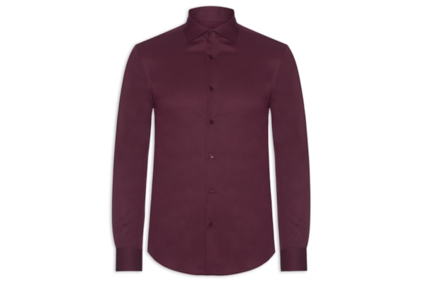 Camisa Masculina Tech Fibra De Bambu Slim Fit - Vermelho