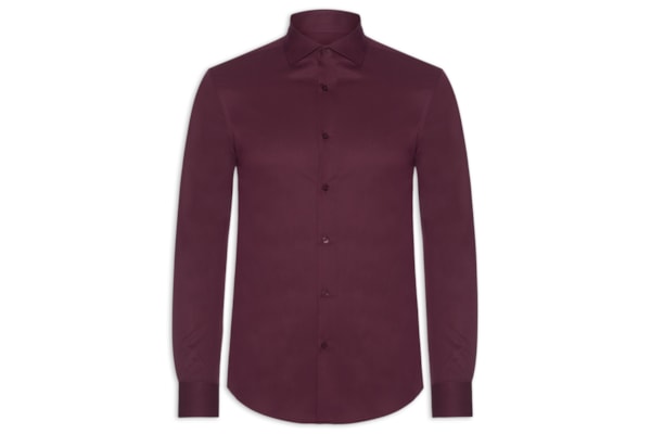 Camisa Masculina Tech Fibra De Bambu Slim Fit - Vermelho